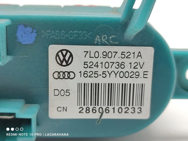 VAG 7L0907521A Resistencia del ventilador del habitáculo trasera  en stock Valencia