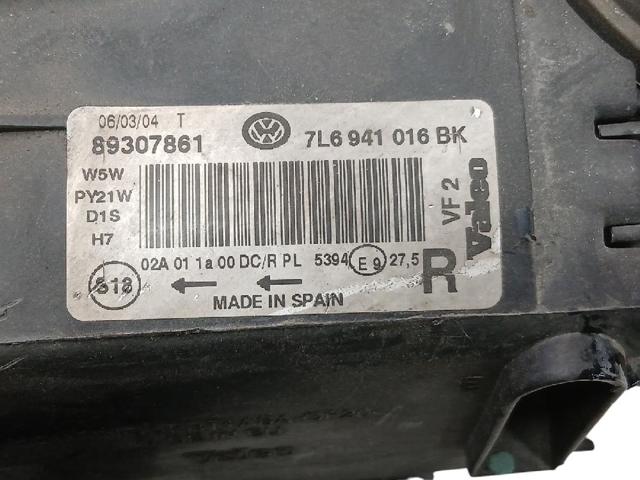 VAG 7L6941016BK Faro derecho  en stock Salamanca