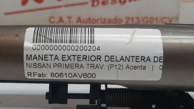 80610AV600 NISSAN Soporte de manija exterior de puerta delantera derecha comprar Alcalá