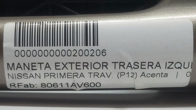 NISSAN 80611AV600 Soporte de manija exterior de puerta delantera izquierda  en stock Terrassa