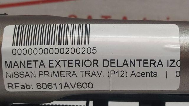 80611AV600 Soporte de manija exterior de puerta delantera izquierda  en stock Sabadell