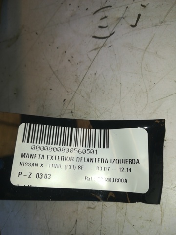 Tirador de puerta exterior trasero derecho 80640JG00A Nissan