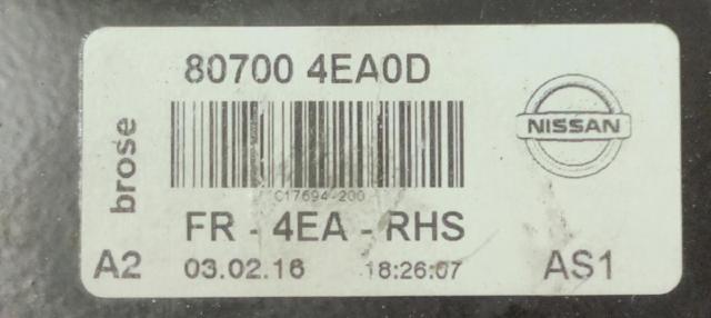 Mecanismo de elevalunas, puerta delantera derecha Nissan Qashqai 2 J11