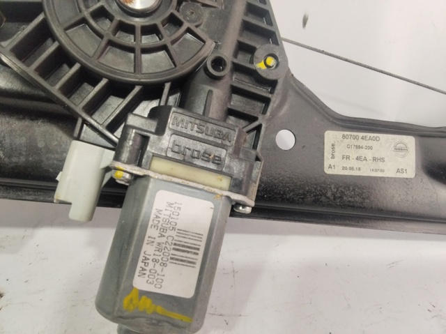 Mecanismo de elevalunas, puerta delantera derecha Nissan Qashqai 2 J11