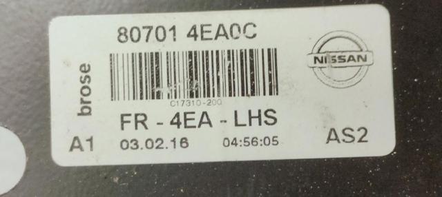 Mecanismo de elevalunas, puerta delantera izquierda Nissan Qashqai 2 J11