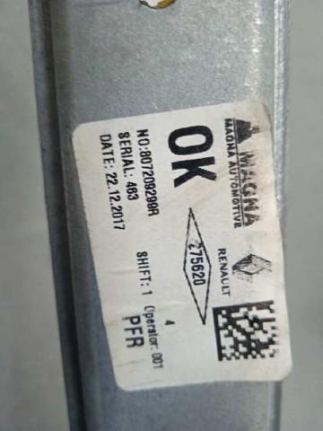 807209299R RENAULT Mecanismo de elevalunas de la puerta delantera derecha  disponible Vigo