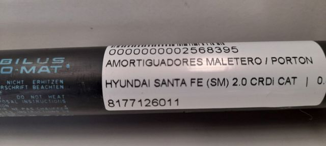 Amortiguador maletero 8177126011 HYUNDAI