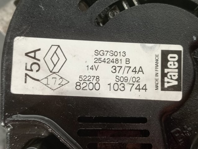 RENAULT 8200103744 Alternador comprar Pamplona