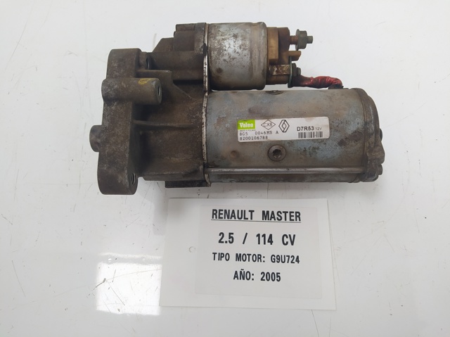 Motor arranque para renault master ii furgón (fd) (1998-2001) 2.5 dci 8200106788