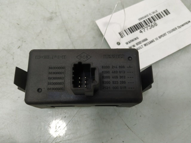 Precio del repuesto Interruptor warning Megane III coupé