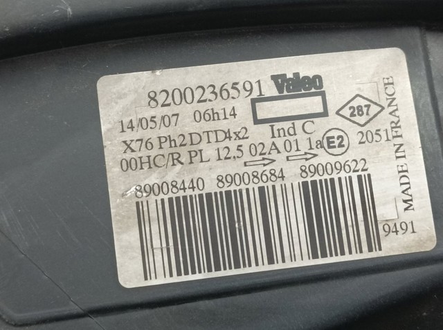 RENAULT 8200236591 Faro derecho  comprar en Murcia