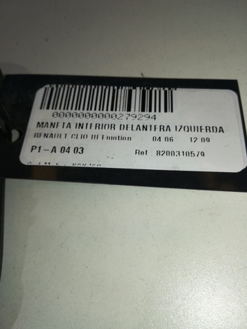 8200310579 RENAULT Manija interior izquierda delantera/trasera de puerta  comprar en Jaén
