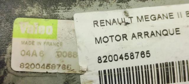 RENAULT 8200458765 Motor de arranque  en stock Valencia