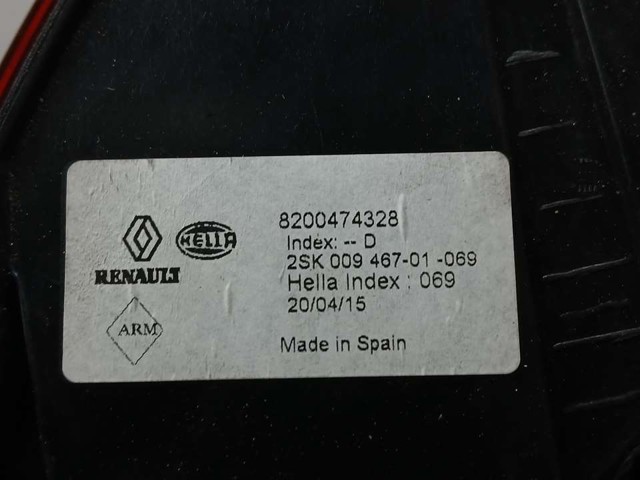 RENAULT 8200474328 Piloto trasero izquierdo  en stock Terrassa