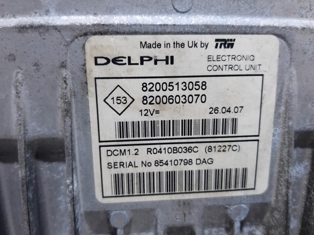 8200513058 RENAULT Unidad de control del motor (ECU)  comprar en Lleida