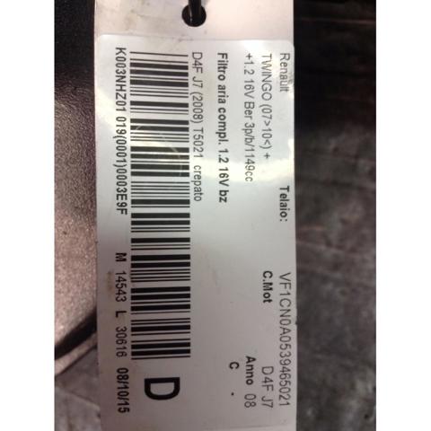 Filtros de aire 8200517765 RENAULT