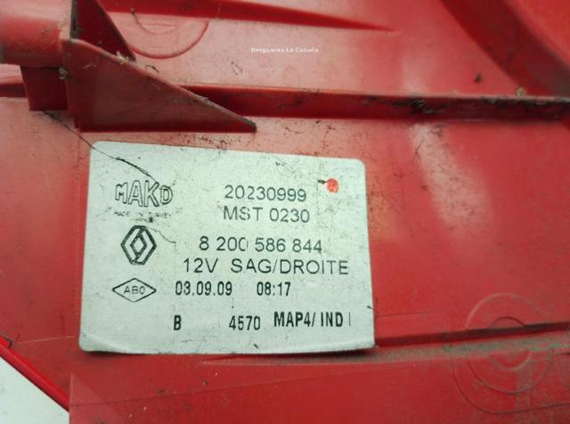8200586844 RENAULT Piloto trasero derecho  en stock Huelva