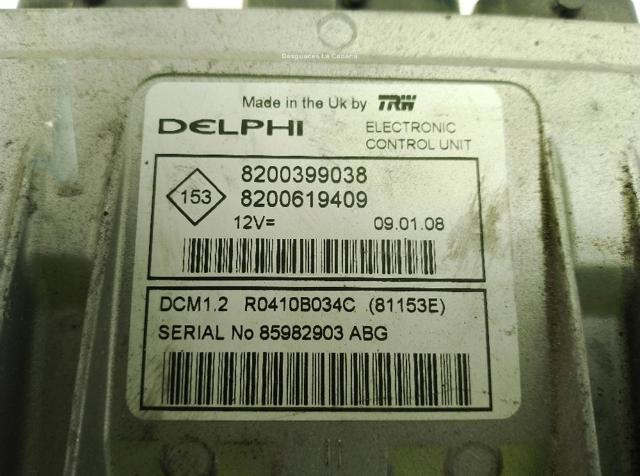 RENAULT 8200619409 Unidad de control del motor (ECU)  comprar en Ponferrada