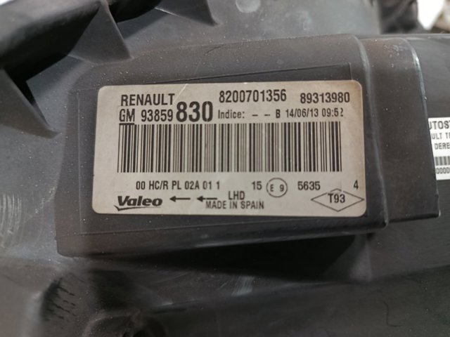 8200701356 RENAULT Faro derecho  disponible Alicante