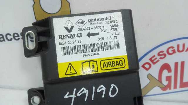 8201002828 RENAULT Módulo de control de airbag  en stock Gandía