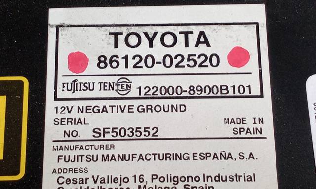 8612002520 TOYOTA Radio  en stock Huelva