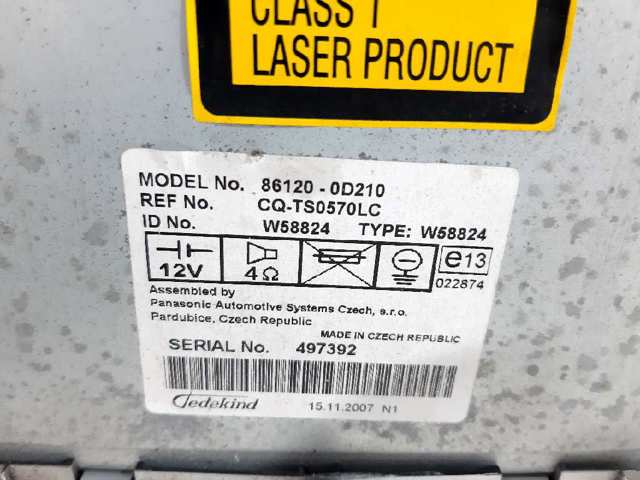 TOYOTA 861200D210 Radio comprar Barcelona