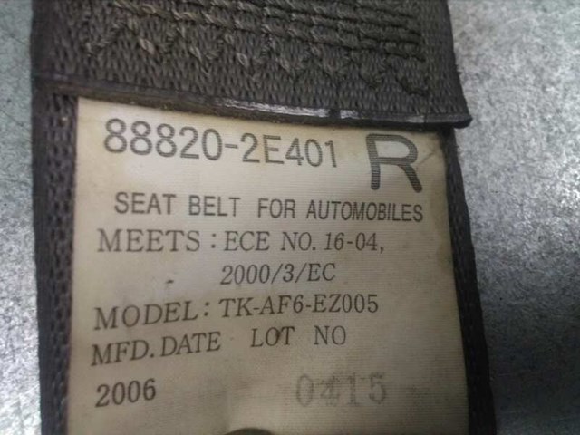 Cinturón de seguridad delantero derecho 888202E401 Hyundai/Kia