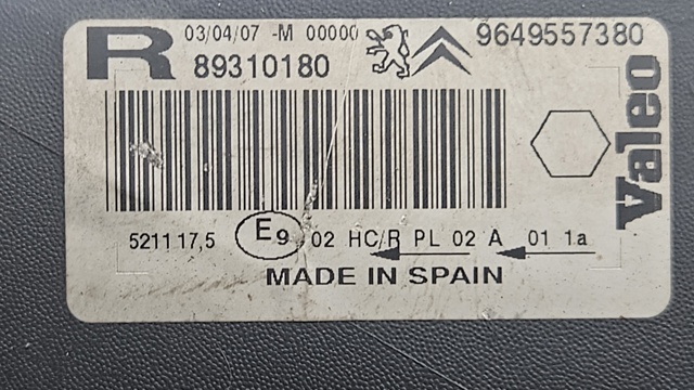 89310180 PEUGEOT Faro derecho comprar Madrid