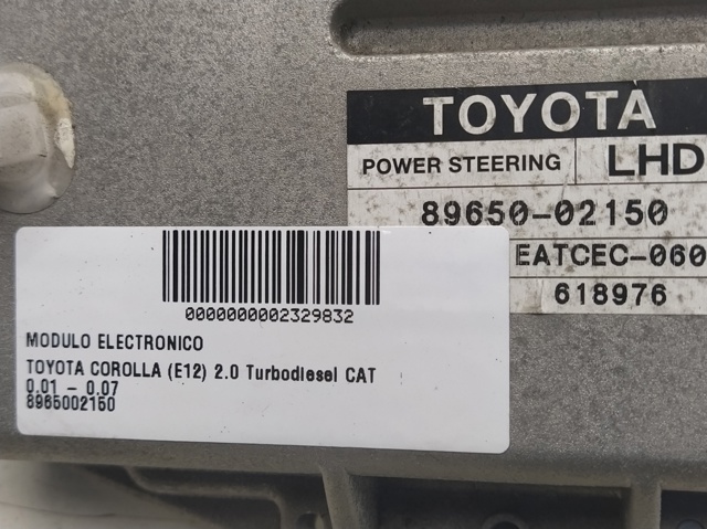 8965002150 TOYOTA Módulo de la dirección asistida eléctrica  en stock Gandía