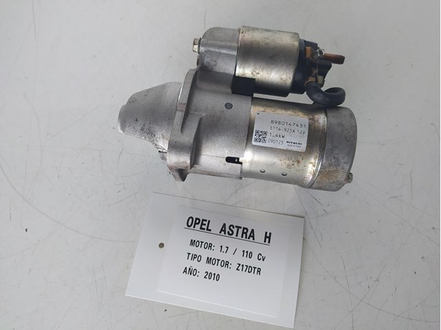 Motor arranque para opel astra h (a04) (2004-2010) 1.7 cdti (l48) a17dtjz17dtj 8980147431