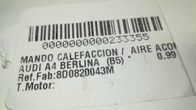 VAG 8D0820043M Módulo de modos de calefacción/aire acondicionado  comprar en Albacete