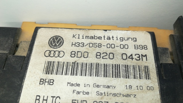 8D0820043M VAG Módulo de modos de calefacción/aire acondicionado  disponible Alicante