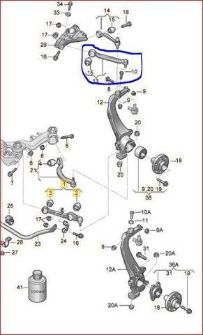 8E0407505A VAG Brazo superior izquierdo de la suspensión delantera comprar Madrid