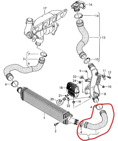 8K0145709H VAG Tubo intercooler comprar Bilbao