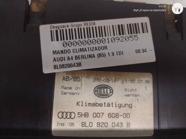 8L0820043B VAG Unidad de control aire acondicionado  en stock Córdoba
