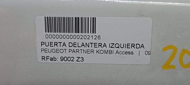 PEUGEOT 9002Z3 Puerta delantera izquierda  disponible Valladolid