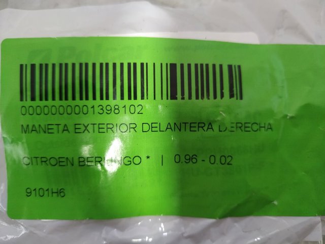 9101H6 PEUGEOT Manija exterior izquierda de puerta delantera  en stock Gandía