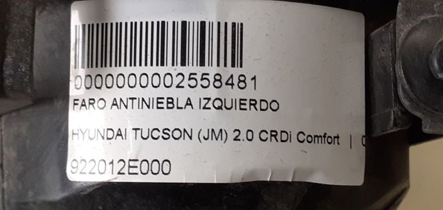 922012E000 HYUNDAI Faro antiniebla izquierdo  disponible Ourense