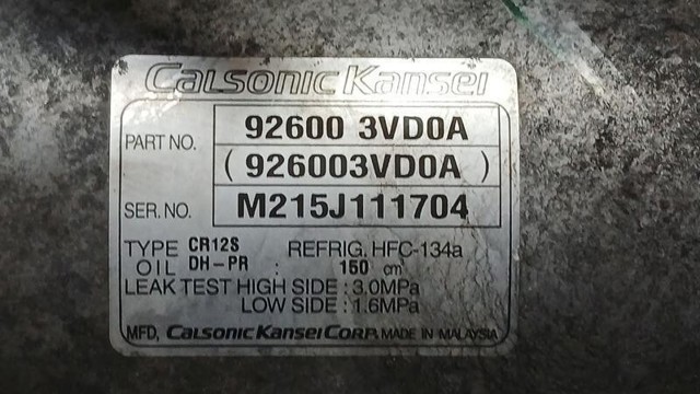 926003VD0A NISSAN Compresor de aire acondicionado  comprar en Oviedo