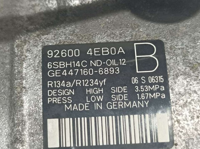 RENAULT 926004EB0A Compresor de aire acondicionado comprar Barcelona