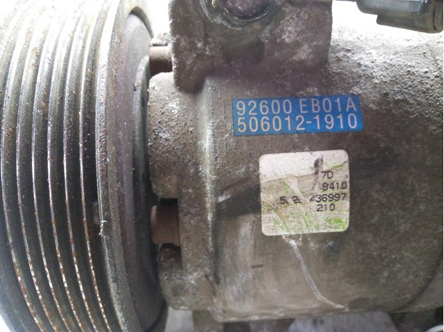 Compresor aire acondicionado para nissan pathfinder iii (r51) (2005-...) 2.5 dci 4wd yd25ddti 92600EB01A