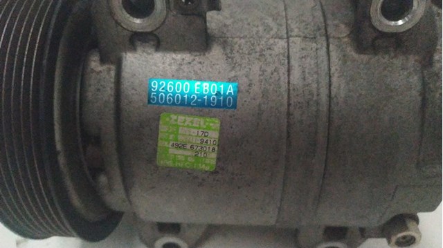 Compresor aire acondicionado para nissan pathfinder iii 2.5 dci yd25ddti 92600EB01A