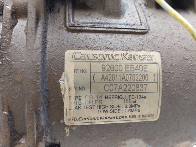 92600EB400 NISSAN Compresor de aire acondicionado comprar Madrid