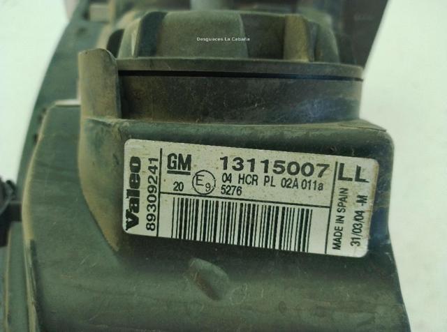 OPEL 93173254 Faro derecho  en stock Salamanca
