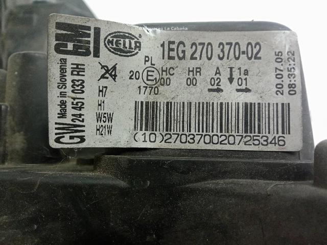 OPEL 93178636 Faro derecho  comprar en Murcia