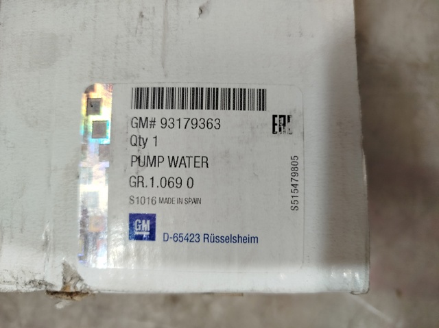 Motor de agua 93179363 OPEL