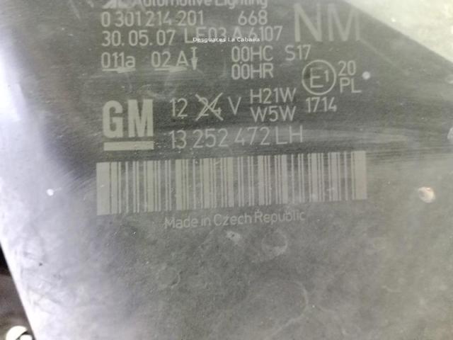 Faro izquierdo Opel Zafira A05