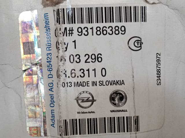 Buje de rueda delantero 93186389 OPEL