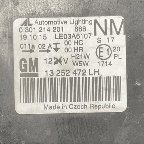 Faro izquierdo Opel Zafira A05