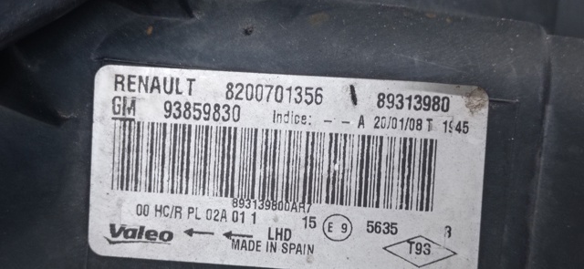 OPEL 93859830 Faro derecho  comprar en Murcia